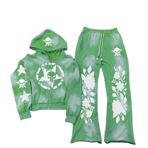 Sudadera con capucha de la mejor calidad, pantalones de chándal con cordón elástico, conjuntos de 2 piezas, el mejor chándal para hombre, ropa de calle impresa con lavado ácido - Product Image 1