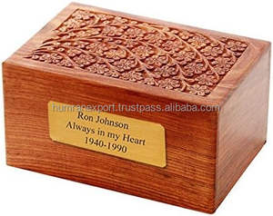 Natural Mango Wood Curved Design Customizable URN for Ashes Best Quality Products with Heavy Polish From India - Product Image 1