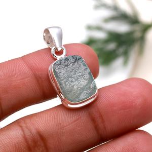 Pendentif artisanal en argent sterling 925 massif, pierre précieuse druzy aquamarine, cadeau chrétien, serti en bezel, au meilleur prix - Product Image 4