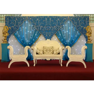 Elegante escenario bordado telón de fondo arco cortinas para bodas telón de fondo cortinas hermoso bordado para decoraciones de boda - Product Image 4