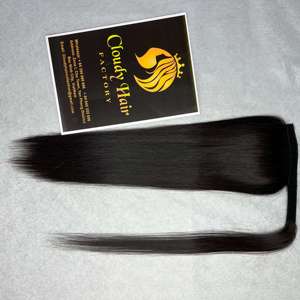 ชุดผมปลอม Cloudy Hair Collection แบบตรงหยักศก ชนิด Remy Hair ต่อผมหางม้าแบบเย็บสองชั้น สำหรับผู้หญิง สีดำ - Product Image 5