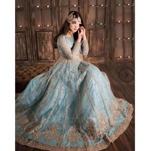 Vestidos de estilo boutique bordados pesados para mujer de talla grande paquistaní indio para fiesta de diseñador de longitud completa a precios al por mayor - Product Image 4