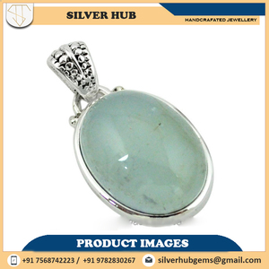 100% Natural corte ovalado aguamarina piedra preciosa 925 plata esterlina hecho a mano diseñador joyería fina colgante para mujeres personalizado - Product Image 6