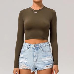 Mermaid Curve Sports T-shirt Traje de Yoga de manga larga de secado rápido Nuevo Color sólido Top Running Sports Casual Camiseta de manga larga - Product Image 1