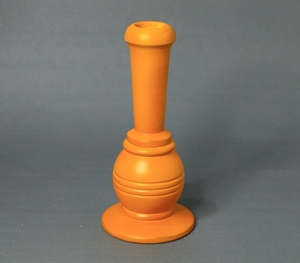 Candelabro de madera hecho a mano en forma de jarrón, color naranja, candelabros de madera con mango, MOQ bajo, fabricante personalizado, venta directa de fábrica - Product Image 1