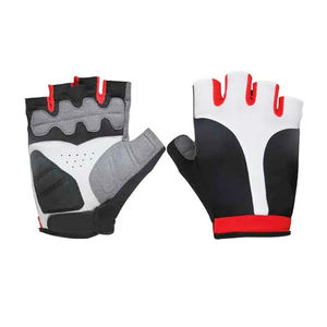 Leather Cycling <b>Gloves</b> - Cycling <b>Gloves</b> <b>Fingerless</b> Mens Women - Product Image 1