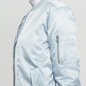 Chaqueta bomber de mujer transpirable de inspiración vintage personalizada OEM al por mayor chaqueta de piel de oveja de satén repelente al agua para mujer - Product Image 3