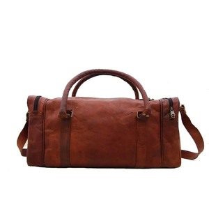 Dernière collection Sac de voyage pour homme en cuir véritable grande capacité avec chaîne latérale - Product Image 1