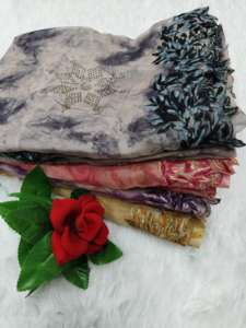 Nouvelle soie d'organza de qualité supérieure avec travail de pallu de ver de croix de broderie et partout saree butta de diamant Swarovski - Product Image 5