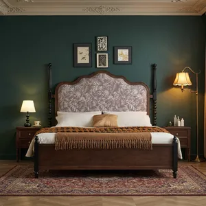 Modern Solid Wood Wall <b>Bed</b> <b>Frame</b> with Headboard - Product Image 1