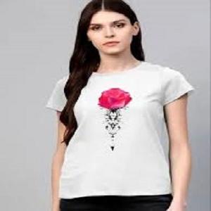 Camiseta tejida con etiqueta personalizada para mujer 100% algodón para mujer estampado personalizado 100% algodón estampado Digital suave-Camisetas - Product Image 1