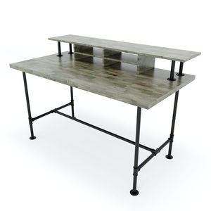 <b>Simple</b> StudioDesk Foldable Wooden Computer <b>Desk</b> Rubber Wood Pipe Legs for Home Office Living Room Dining Areas-SD68002 - Product Image 2