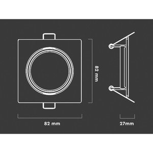 2 pz porta faretti a LED, GU10 MR16 porta faretto regolabile quadrato con SKU-8943 a molla Color cromo-illuminazione/ - Product Image 3