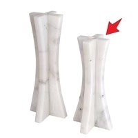 White <b>Marble</b> <b>Candle</b> Stand Elegant Home Accent Modern Table Decor Sophisticated Centerpiece For Living Room And Bedroom - Product Image 2