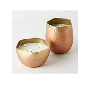 Meilleures ventes 2026 Porte-bougie en métal de grande qualité Pots à bougies avec tailles, couleurs et styles personnalisés Martelé et uni - Product Image 5