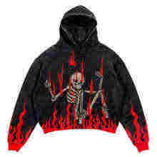 Sweat à capuche vintage personnalisé grande taille pour hommes en détresse lavé à l'acide surdimensionné graphique recadrée ourlet brut bord coupé-XL - Product Image 5