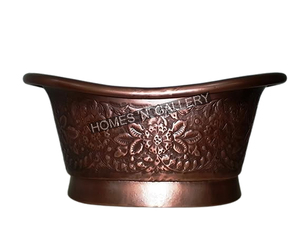 Bañera de baño independiente grande de cobre martillado de doble pared de lujo - Product Image 4