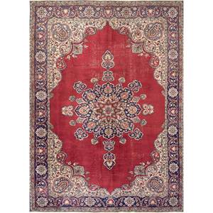 Tapis en laine noué à la main Aalam, motif médaillon rouge-orange, kilim abstrait fait main pour la maison, 9x12 rectangulaire, idéal pour adolescents, entrée et couloir - Product Image 1