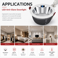 Spot LED Encastrable Rond Moderne 7W-35W, CRI Élevé 90, Driver Eaglerise, Réflecteur Anti-Éblouissement Profond, Luminaire de Plafond COB en Aluminium