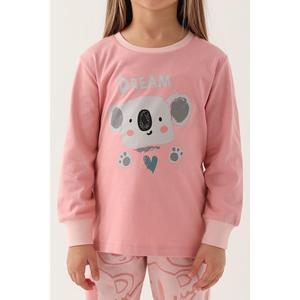 Set pigiama rosa a maniche lunghe da ragazza