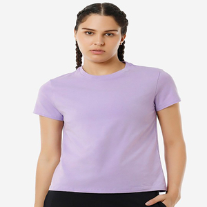 Camiseta corta con cuello en R inspirada en la India para mujer, ropa informal ajustada, transpirable, antibolitas, logotipo de personaje, estilo de verano holgado - Product Image 3