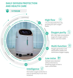 Concentrateur d'oxygène à double usage pour animaux de compagnie vétérinaire 5L/min nébuliseur à faible bruit - Product Image 6