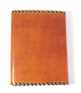 สมุดโน้ตวินเทจทำมือสีส้ม กระดาษรีไซเคิลจากฝ้าย พร้อมดินสอ ล็อคหนังแพะ TC เย็บมือ ดีไซน์สวยงาม - Product Image 4