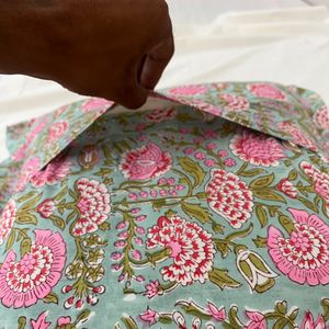 <b>Cushion</b> <b>Covers</b>, Sage <b>green</b> and Pink Indian Hand Block Printed <b>Cushion</b> <b>cover</b> Custom Size Christmas gift Pillowcases wedding party - Product Image 6