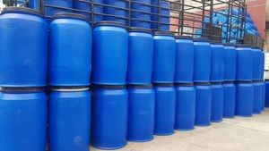 Baril en plastique 200 litres HDPE à dessus ouvert Fût en plastique bleu Fût en plastique de 55 gallons - Product Image 4