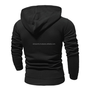 Sudadera con Capucha Negra Ligera con Cierre para Hombre, 100% Algodón Transpirable, Sudadera con Capucha para Invierno, Venta al Por Mayor OEM 2026 - Product Image 2