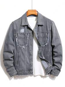 La mejor chaqueta vaquera para hombre Tendencias Vintage desgastada Versatilidad elegante y duradera Dominando el aspecto Chaquetas vaqueras para hombre - Product Image 3