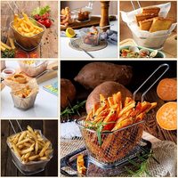 Produit best-seller Mini frites de table Panier de service frites en acier inoxydable à mailles carrées