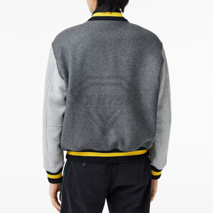 Chaqueta Varsity de Lana Personalizada Premium para Hombre, Chaqueta Bomber de Alta Calidad, Abrigo de Invierno Gris de Dos Tonos, Fabricante - Product Image 3