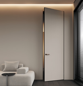 Puerta Oculta Interior sin Marco de Diseño Nuevo 2026, Puerta Secreta Invisible de Madera Sólida de Estilo Minimalista - Product Image 1