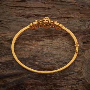 Antique Fashion Bangle 184520 Kada Women's Wedding Flower Shape Zinc Alloy Gold Polish - Product Image 3