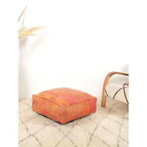 Pouf en cuir marocain fait main, repose-pieds ottoman traditionnel, pouf artisanal, décoration intérieure, siège ottoman bohème pour salon - Product Image 1