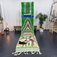 Tapis de couloir en laine noué à la main authentique Tapis de bohème multicolore pour la décoration de la maison et du bureau