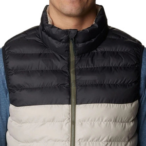 Veste d'hiver décontractée pour hommes grande taille sans manches fermeture à glissière imperméable coupe-vent respirant tissu de laine brodé enduit - Product Image 4