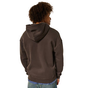 เสื้อฮู้ดดี้ผู้ชายไซส์ใหญ่แบบซิป  รับสกรีนโลโก้ด้วยเทคนิค DTG บนผ้าฝ้ายผสมเฟรนช์เทอร์รี่ ย้อมสีพื้น พร้อมซิปแบบกำหนดเอง - Product Image 3