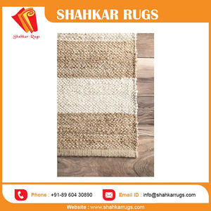 Meilleure vente de tapis moderne en jute et denim à rayures à prix économique pour la cuisine et le salon - Product Image 3