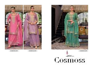 Traje festivo Palazzo para mujer con bordado a mano Organza Dupatta Ropa étnica disponible para exportación mundial desde la India - Product Image 6