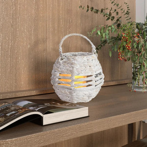 เชิงเทียนผักตบชวาธรรมชาติทำด้วยมือโคมไฟทอเป็นมิตรกับสิ่งแวดล้อมสำหรับตกแต่งบ้านงานอีเวนต์ขายส่ง - Product Image 1