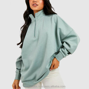 Sudaderas de Mujer de Alta Calidad con Media Cremallera para Uso Casual, Venta al por Mayor, Sudaderas de Mujer Personalizadas de Talla Grande con Media Cremallera - Product Image 1