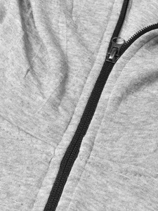 Streetwear de haute qualité 100% coton polaire lourd uni unisexe surdimensionné fermeture éclair complète sweat à capuche thermique - Product Image 3