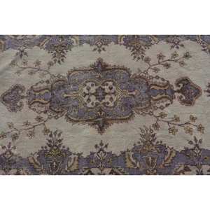 Alfombra turca Vintage de 3,6x6,5 pies, Beige, púrpura, estilo clásico, diseño de retazos, Material de lana, látex, decoración de área grande para adolescentes - Product Image 5