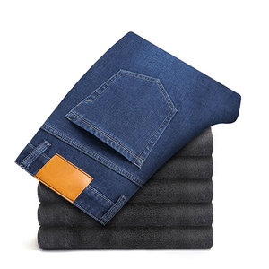 Nueva llegada de los hombres azul negro al por mayor pantalones de mezclilla personalizados de alta calidad de lona de algodón transpirable suelto de talla grande pantalones vaqueros - Product Image 6