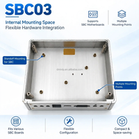 Boîtier en aluminium sans ventilateur personnalisé SBC03 pour carte mère SBC de 3,5 pouces, boîtier d'ordinateur industriel modulaire avec panneau d'interface interchangeable