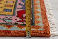 Tapis d'intérieur moderne de luxe, noué à la main, en laine et soie, écologique, motif tribal géométrique, antidérapant, à poils ras, adapté aux animaux domestiques, 8x10 pi 1