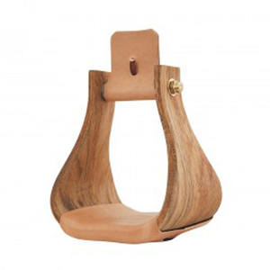 Étriers de course de chevaux en bois personnalisés de qualité supérieure Bois de l'Ouest Cuir Couleur Sécurité Premier équipement d'équitation - Product Image 1