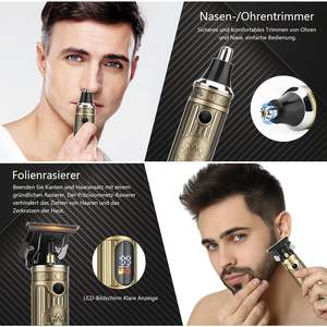 Cortadora de Pelo Profesional Inalámbrica 4 en 1 con Pantalla LED, Juego de Recortadora para Hombre, Cuchillas de Acero Inoxidable, IPX7, 2500 mAh, para Afeitar - Product Image 5